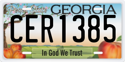 GA license plate CER1385