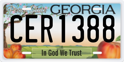GA license plate CER1388