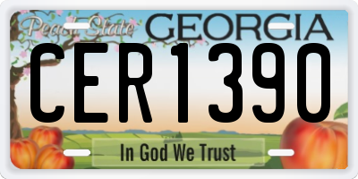 GA license plate CER1390