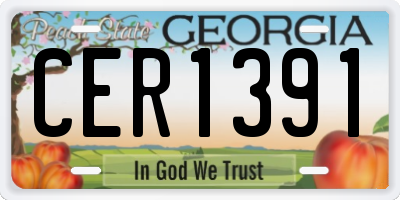 GA license plate CER1391