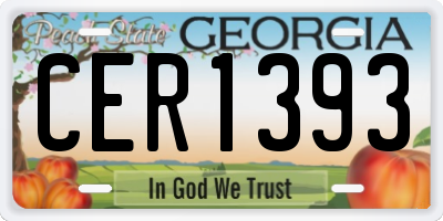 GA license plate CER1393