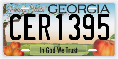 GA license plate CER1395