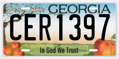GA license plate CER1397