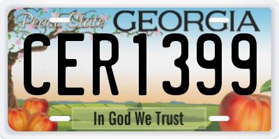 GA license plate CER1399