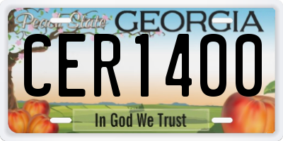 GA license plate CER1400