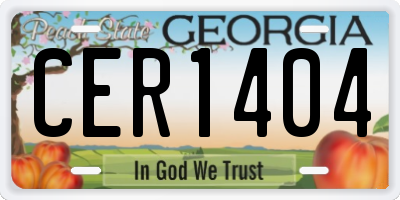 GA license plate CER1404