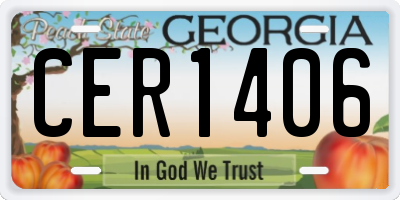 GA license plate CER1406