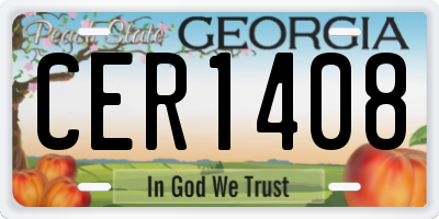 GA license plate CER1408
