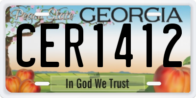 GA license plate CER1412