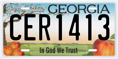 GA license plate CER1413