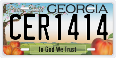 GA license plate CER1414