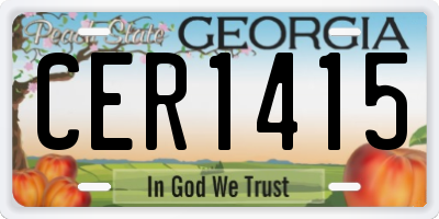 GA license plate CER1415