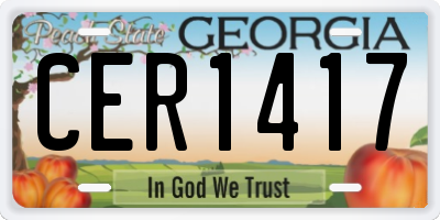 GA license plate CER1417