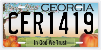 GA license plate CER1419