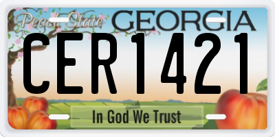 GA license plate CER1421