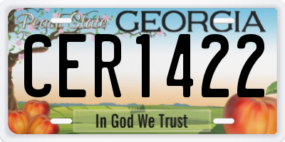 GA license plate CER1422