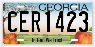 GA license plate CER1423