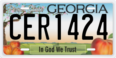 GA license plate CER1424