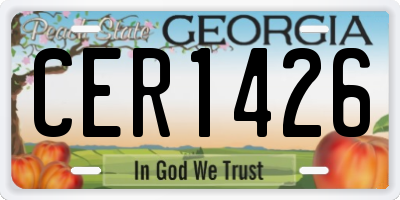 GA license plate CER1426
