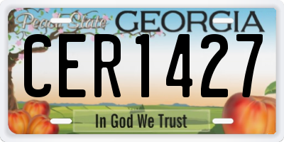 GA license plate CER1427