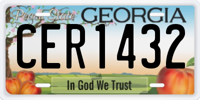 GA license plate CER1432