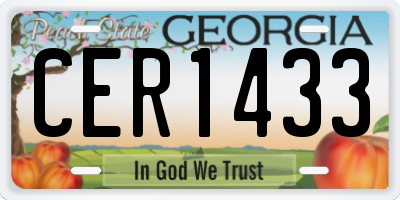 GA license plate CER1433