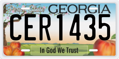 GA license plate CER1435