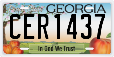 GA license plate CER1437