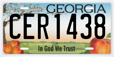GA license plate CER1438