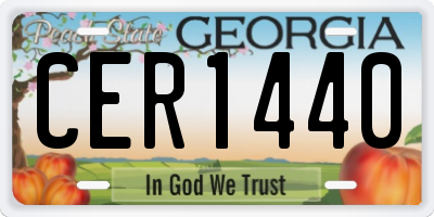 GA license plate CER1440