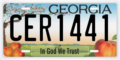 GA license plate CER1441