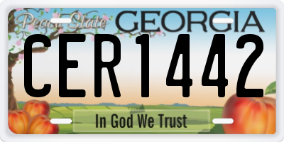 GA license plate CER1442