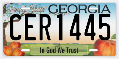 GA license plate CER1445