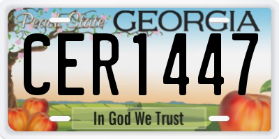 GA license plate CER1447