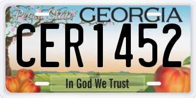 GA license plate CER1452