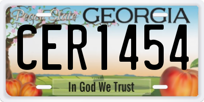 GA license plate CER1454