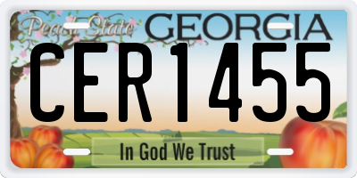 GA license plate CER1455