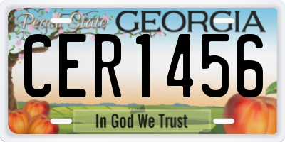 GA license plate CER1456