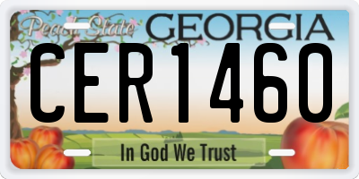 GA license plate CER1460