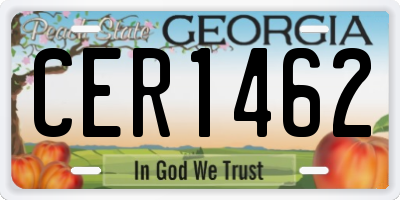 GA license plate CER1462
