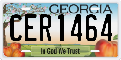 GA license plate CER1464