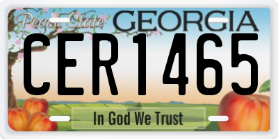 GA license plate CER1465