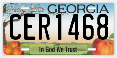 GA license plate CER1468
