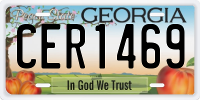 GA license plate CER1469