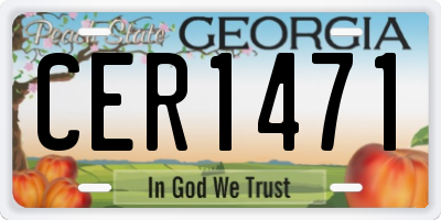 GA license plate CER1471