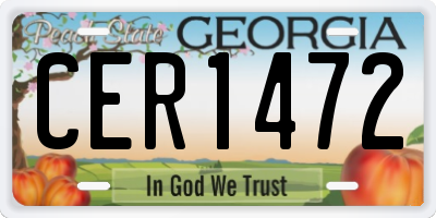 GA license plate CER1472