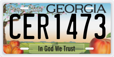 GA license plate CER1473