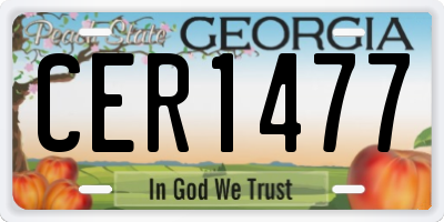 GA license plate CER1477