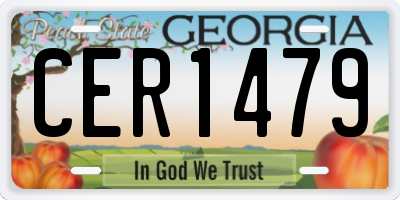 GA license plate CER1479