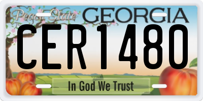 GA license plate CER1480